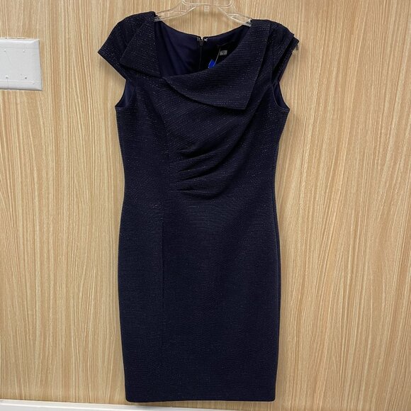 Tahari navy Glitter Dress size 8 - Picture 1 of 6